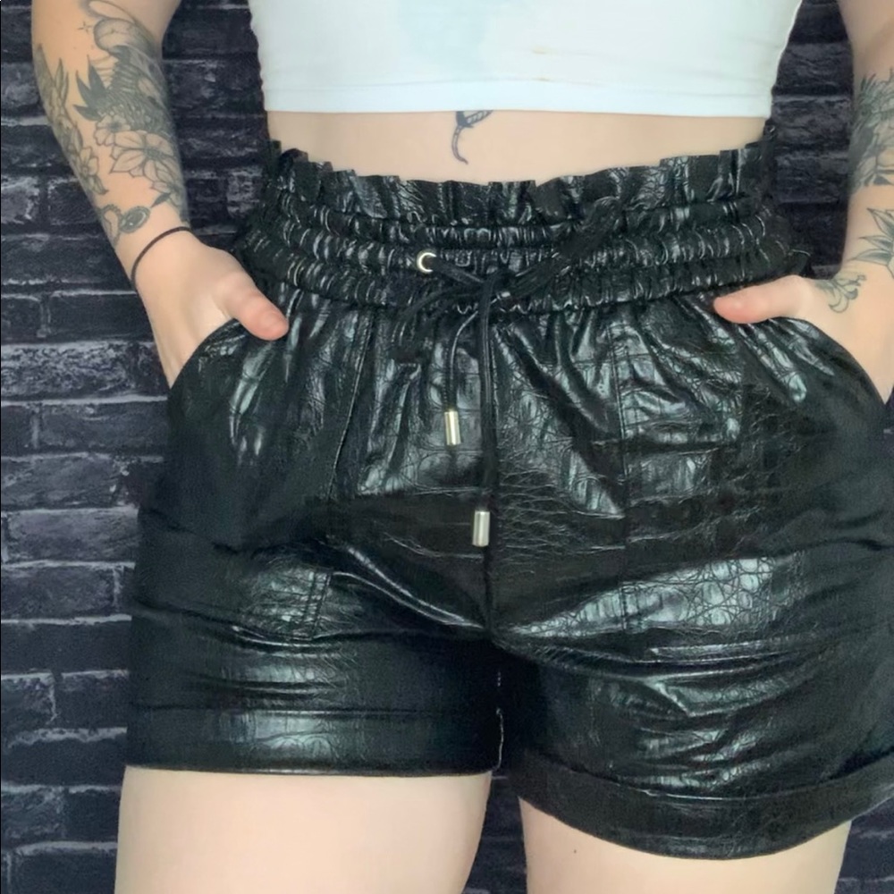 Faux Leather Shorts